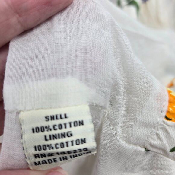 Sim and Sam White Lemon 100% Cotton Ruched Mini Dress Large - Picture 12 of 13